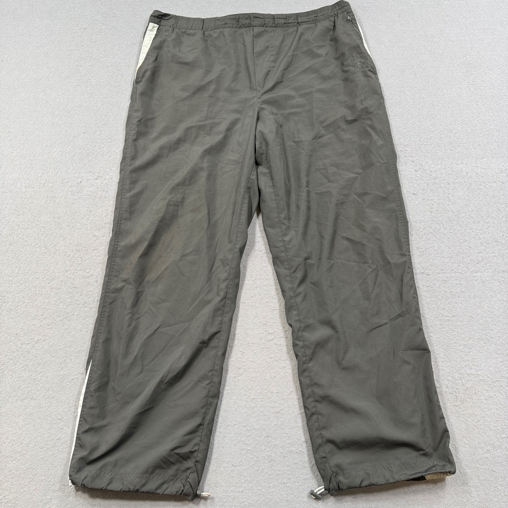 Y2K Old Navy Track Pants Men's Large Gray Toggle Hem Relaxed Athletic Gorpcore